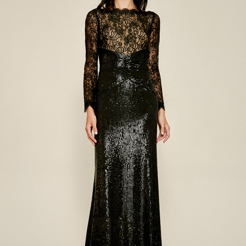 Aquila Lace Sequin Gown